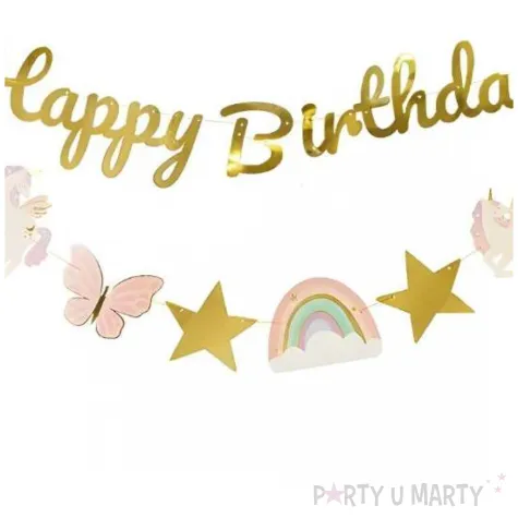 xx baner happy birthday jednorozec 230x17 5 cm mix