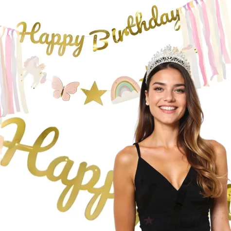 xx baner happy birthday jednorozec 230x17 5 cm mix