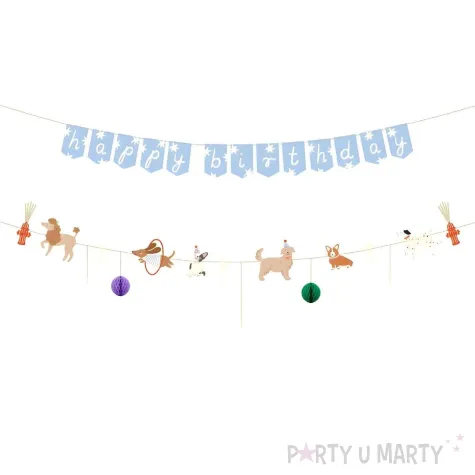 xx baner happy birthday pieski 210 cm mix