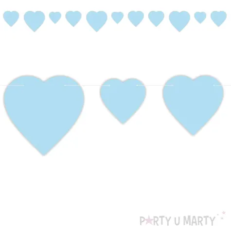 xx baner serca niebieski pastel baby boy