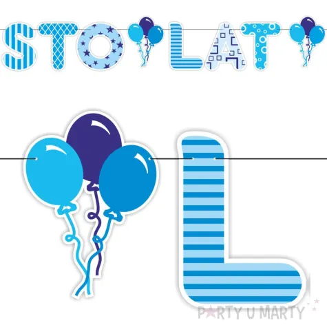 xx baner sto lat niebiesko blekitny