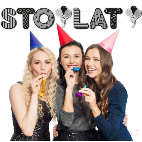 xx baner sto lat srebrno czarny