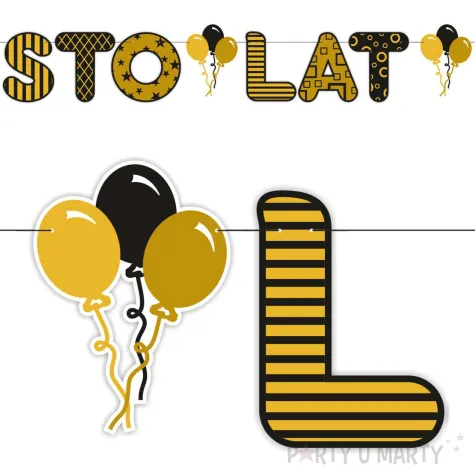 xx baner sto lat zloto czarny