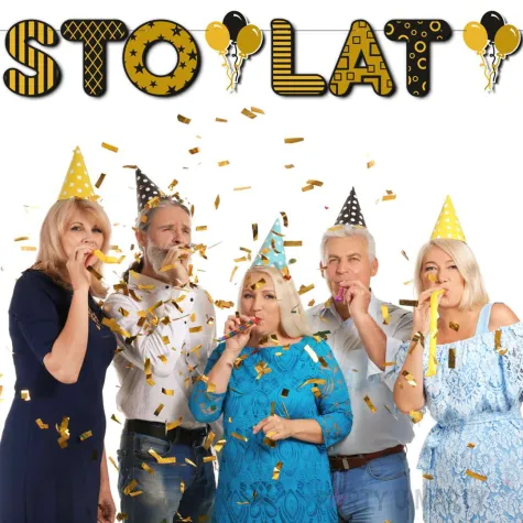 xx baner sto lat zloto czarny