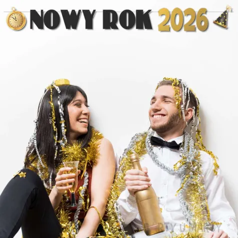 xx baner szampanski nowy rok 2026 zl czarny