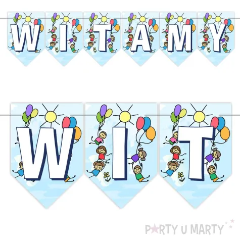 xx baner witamy dzieci z balonikami