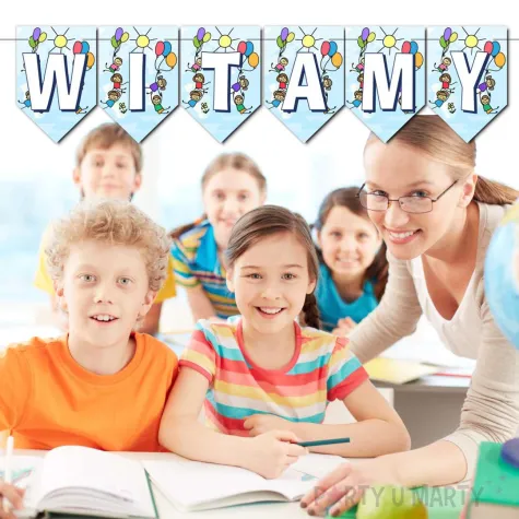 xx baner witamy dzieci z balonikami