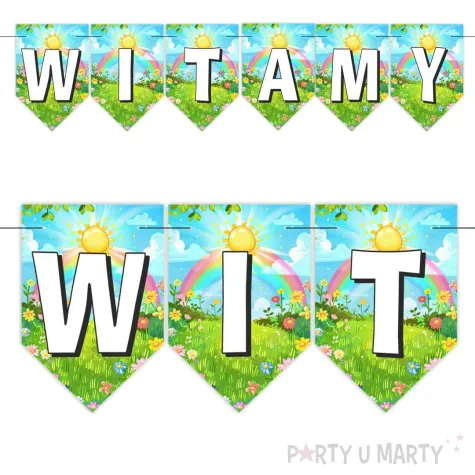 xx baner witamy z tecza i sloneczkiem