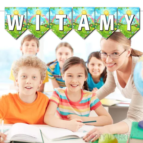 xx baner witamy z tecza i sloneczkiem