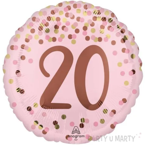 xx bfk balon foliowy 18 pretty pink 20th birthday