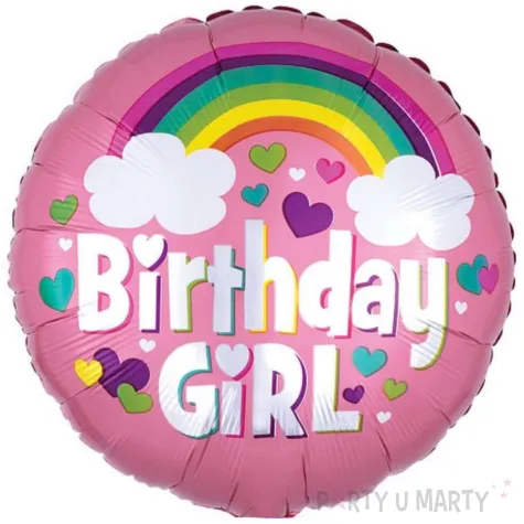 xx bfk balon foliowy 18 ql cir birthday girl rainbow fun