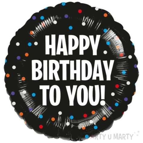 xx bfk balon foliowy 18 ql cir birthday to you satin dots kk