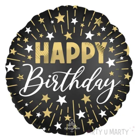 xx bfk balon foliowy 18 shp black silver gold hbd