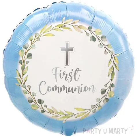 xx bfk balon foliowy 18 shp my first communion blue
