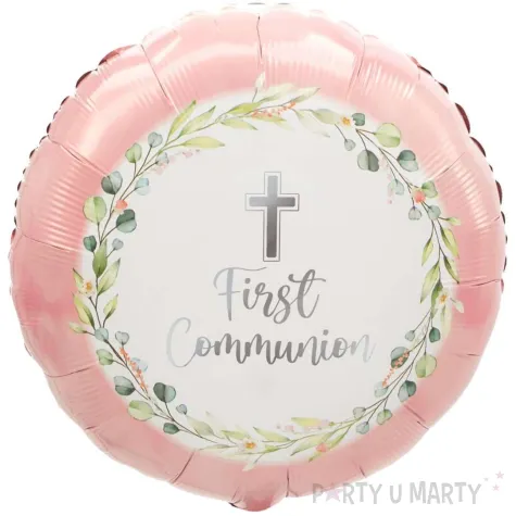 xx bfk balon foliowy 18 shp my first communion pink