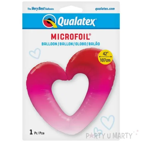 xx bfk balon foliowy 42 ql pink ombre heart kk