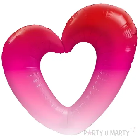 xx bfk balon foliowy 42 ql pink ombre heart kk