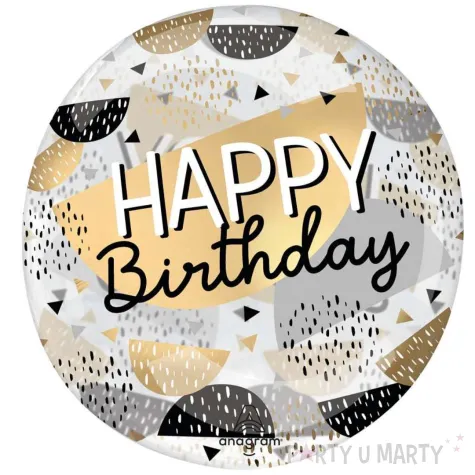 xx bfk balon foliowy happy birthday black gold