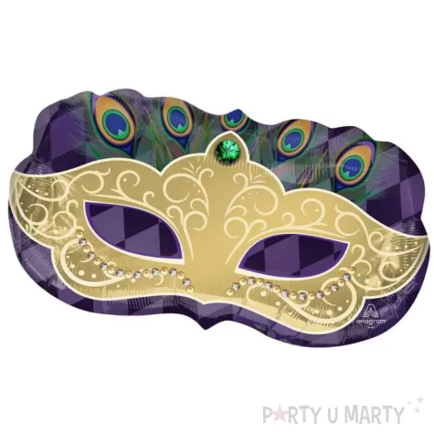 xx bfk balon foliowy helowy mardi gras mask