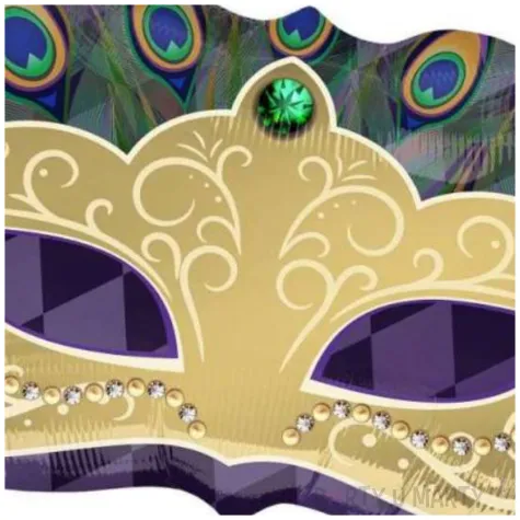 xx bfk balon foliowy helowy mardi gras mask