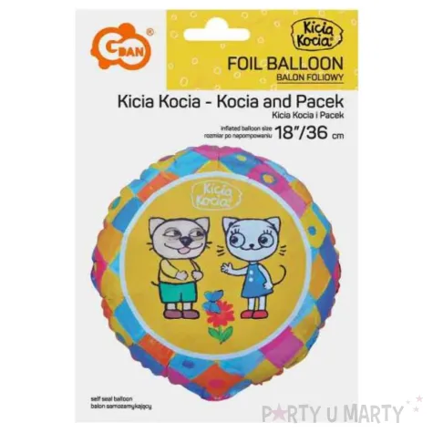 xx bfk balon foliowy kicia kocia i pacek 18 cali