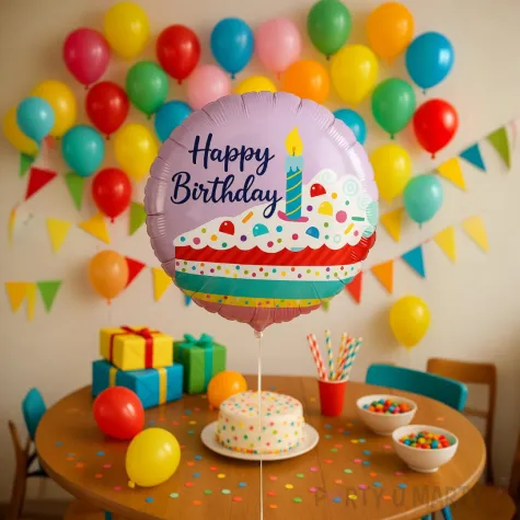 xx bfk balon foliowy purple confetti cake