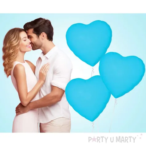 xx bfk balon foliowy serce fluor niebieski 18