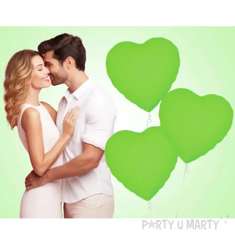 xx bfk balon foliowy serce fluor zielony 18