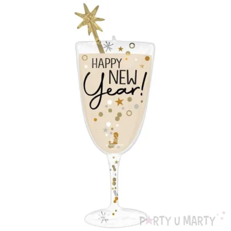 xx bfk balon foliowy supershapexl bubbly new year glass