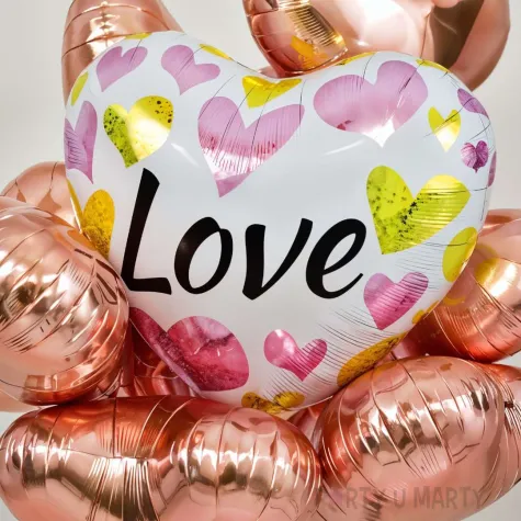 xx bfk balon ibrex hel serce 25 white love pink gold hearts packed