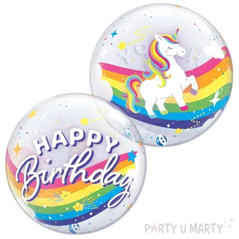 xx bfk balon takara bubble balloon birthday rainbow unicorn 22