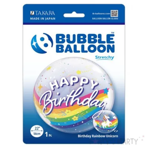 xx bfk balon takara bubble balloon birthday rainbow unicorn 22