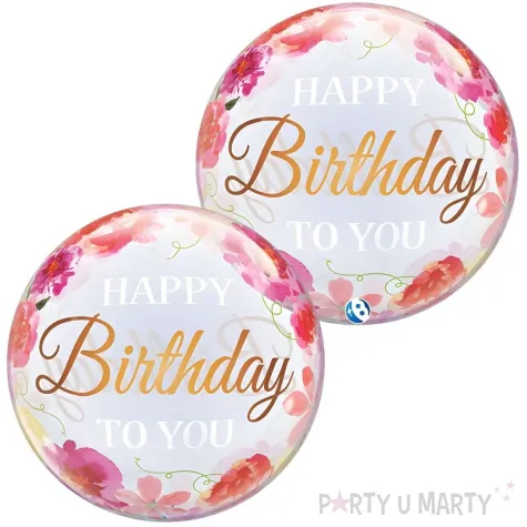xx bfk balon takara bubble balloon birthday to you pink peonies 22