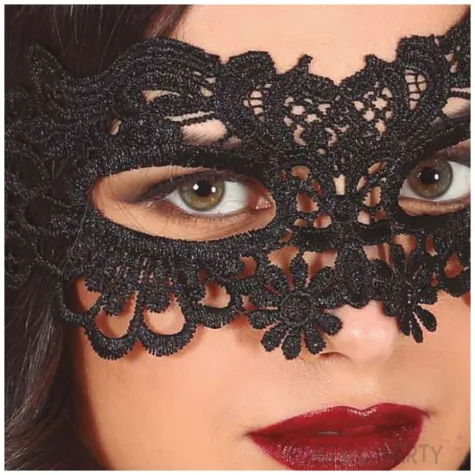 xx black lace mask