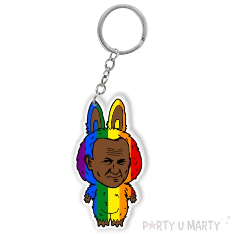 xx brelok lapapa papiez czarno teczowy