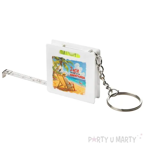 xx brelok z miarka i poziomica zycie znaczyna sie na emeryturze emeryt na plazy