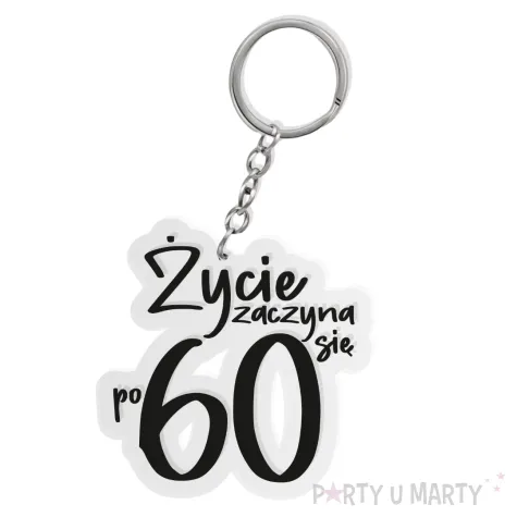 xx brelok zycie zaczyna sie po 60 czarny