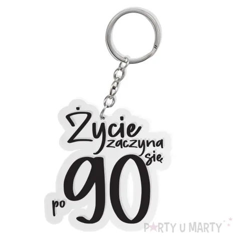 xx brelok zycie zaczyna sie po 90 czarny