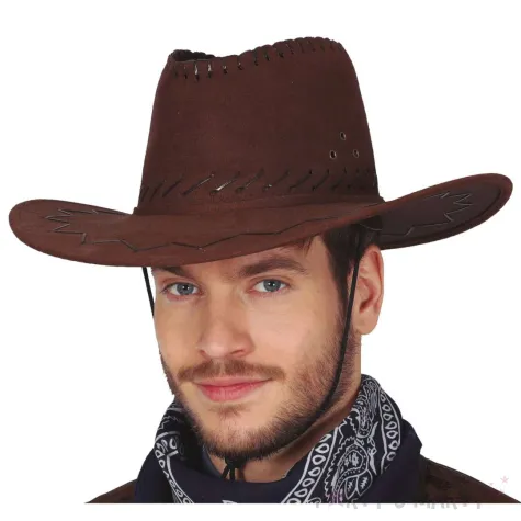 xx brown synthetic leather cowboy hat