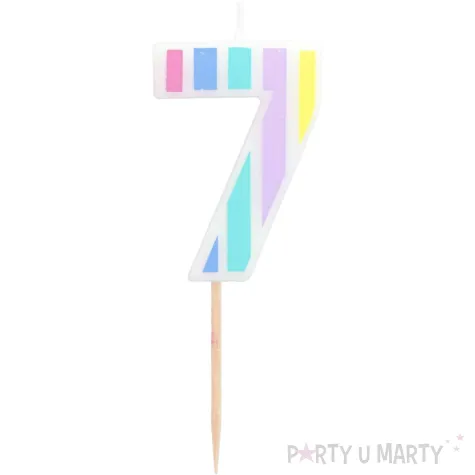 xx candle pastel number 7 multicolour