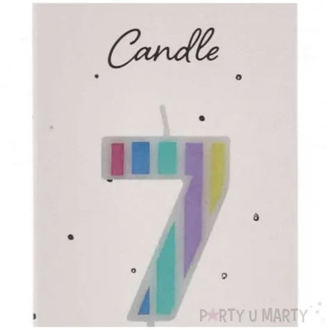 xx candle pastel number 7 multicolour