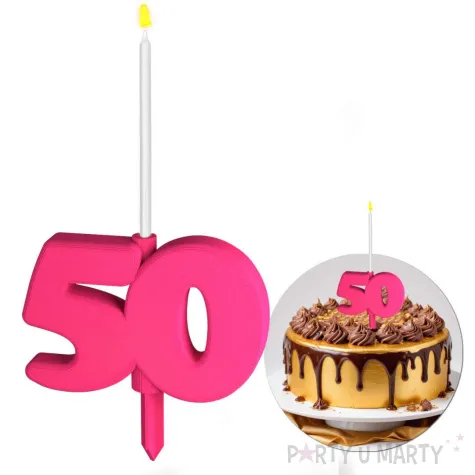 xx cyfra pod swieczke liczba 50 rozowy