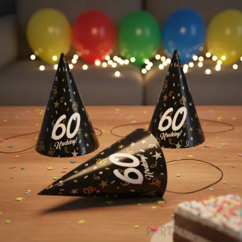 xx czapeczki papierowe 60 urodziny glamour birthday