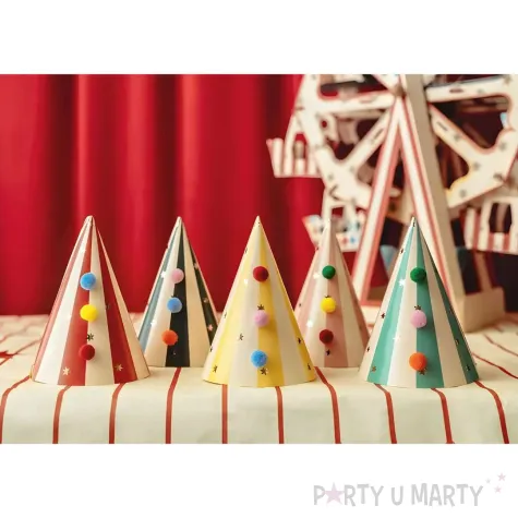 xx czapeczki z pomponami 16 cm mix 1 op 6 szt