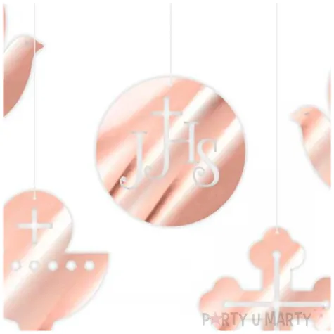 xx dekor kart komunia rose gold metalik x5