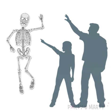 xx dekoracja kartonowa szkielet kosciotrup szary 160 cm