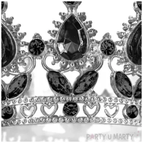 xx dekoracja na tort korona czarna z czarnymi krysztalkami 10 cm