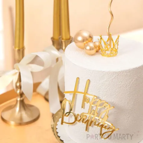 xx dekoracja na tort korona zlota ze srebrnymi krysztalkami 3 cm