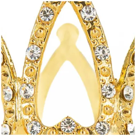 xx dekoracja na tort korona zlota ze srebrnymi krysztalkami 3 cm