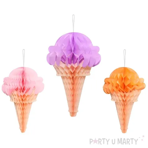 xx dekoracje bibulowe lody 20 30 cm mix 1 op 3 szt